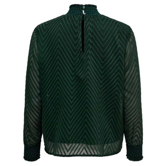 ONLY Chevron-Print Blouse with Sheer Sleeves Green - 36 EU / 4 US - Picture 4 of 10